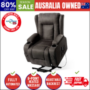 Recliner Chair Lift Assist Heated Massage Chair Velvet Rukwa