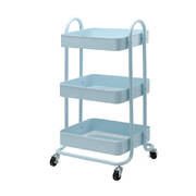 3 Tier Kitchen Trolley Cart Utility Rolling Storage Shelf Rack Portable