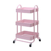 3 Tier Rolling Storage Cart Portable Kitchen Trolley Rack Shelf Wheels