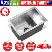 Kitchen Sink 45X30CM Stainless Steel Basin Single Bowl Laundry Silver