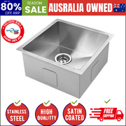 Kitchen Sink 44X44CM Stainless Steel Basin Single Bowl Laundry Silver