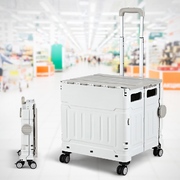 Shopping Trolley Cart 75L Foldable White
