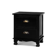 2x Bedside Tables Drawers Side Table Nightstand Storage Cabinet Vintage