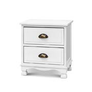 2x Bedside Tables Drawers Side Table Nightstand Vintage Storage Cabinet