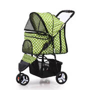 4 Wheels Pet Stroller Dog Cat Cage Puppy Pushchair Travel Walk Carrier Pram