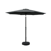 Outdoor Umbrella 2.7M Base Beach Pole Garden Tilt Sun Patio Uv Black