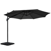 Outdoor Umbrella 3m Base Cantilever Beach Stand Sun Roma Black 50cm