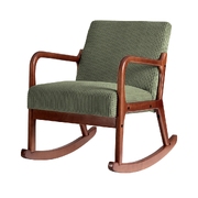 Rocking Armchair Nursery Chair Corduroy Green