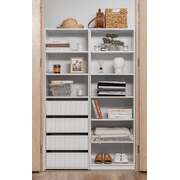 Three Shelf/Four Drawer Built In Wardrobe - Fluted