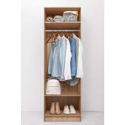 Two Shelf/Hangrail Walk In Wardrobe - Natural Oak