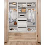 Three Shelf/Four Drawer Walk In Wardrobe - Fluted