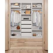 Three Shelf/Four Drawer Walk In Wardrobe - Vj Panel