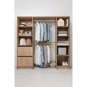 2M Walk In Wardrobe Kit - Classic - Natural Oak