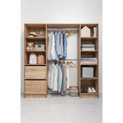 2M Walk In Wardrobe Kit - Fluted - Natural Oak