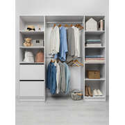 2M Walk In Wardrobe Kit - Slim Shaker - White