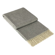 Kensington Throw - 10% Cashmere/ 90% Super Fine Merino Wool - Light Grey