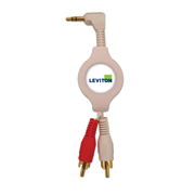 LEVITON SECURITY & AUTOMATION 3.5MM TO 2X RCA CABLE RETRACTABLE PATCH LEAD FOR LEVITON HI-FI