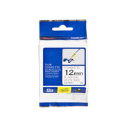 TZeFX231 Flexible Tape 12mm Black on White Flexible TZE Tape