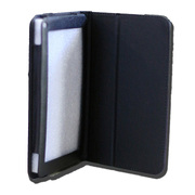 LeaderTab 7.9 Folio Case Black Faux Leather. Camera hole rear