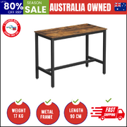 Bar Table With Solid Metal Frame And Wood Look, 120 X 60 X 90 Cm 