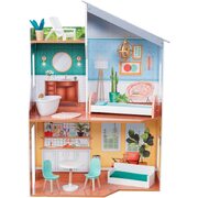 Wooden Dollhouse With Furniture For Kids