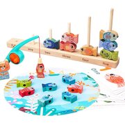 Wooden Magnetic Fishing Game Block for Kids