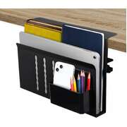 Under Desk Side Laptop Holder Storage With No Drill Cable Management Tray And Pen Storage For Office And Home