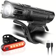 Waterproof Rechargeable Led Bike Lights Set (2000Mah Lithium Battery, 2 Usb Cables)