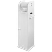 Toilet Paper Holder with Storage, Freestanding Cabinet, Toilet Brush Holder and Toilet Paper Dispenser