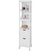 Freestanding Tall Cabinet with Standing Shelves and Drawers