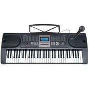 Precision Audio 61 Key Full Size Electronic Keyboard Lcd Screen Wired Microphone