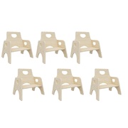 Kids Stackable Wooden Toddler Chair H25cm - 6 Pack