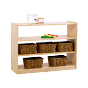 3 Shelf Wooden Storage Cabinet Open Back H76cm
