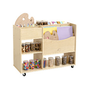 Wooden Art Craft Material Storage Cabinet Trolley