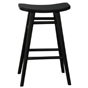 Oval Solid Timber Counter Stool (Black)