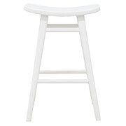 Oval Solid Timber Counter Stool (White)