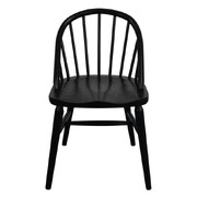 2x Solid Oak Dining Chair - (Black)