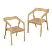 Solid Oak Arm Chair - Set of 2 (Natural)