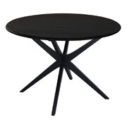 Solid Oak Round Dining Table (Black)