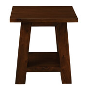 Sleek Solid Mahogany Timber Lamp Table (Mahogany)