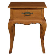 French Provincial 1 Drawer Lamp Table (Light Pecan)