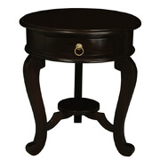 Round Leg 1 Drawer Lamp Table (Chocolate)