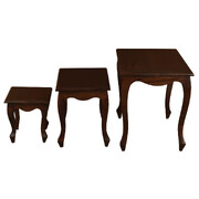 Queen Ann Nest of Table Set of 3 (Mahogany)