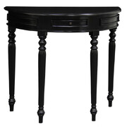 Turn Leg Half Round Sofa Table  (Black)