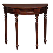 Turn Leg Half Round Sofa Table (Mahogany)