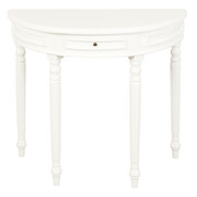 Turn Leg Half Round Sofa Table (White)