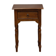 Turn Leg 1 Drawer Side Table (Mahogany)