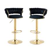 Black Velvet Bar Stools - Stylish & Comfortable (Set of 2)