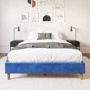 Velvet Blue Bed Frame Single