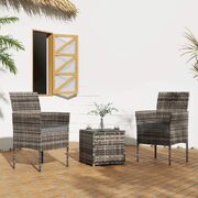 Durable 2-Seater Rattan Outdoor Chat Set - Grey